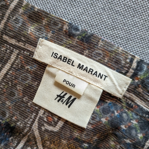 NWOT H&M x Isabel Marant fringed silk scarf - Picture 4 of 5